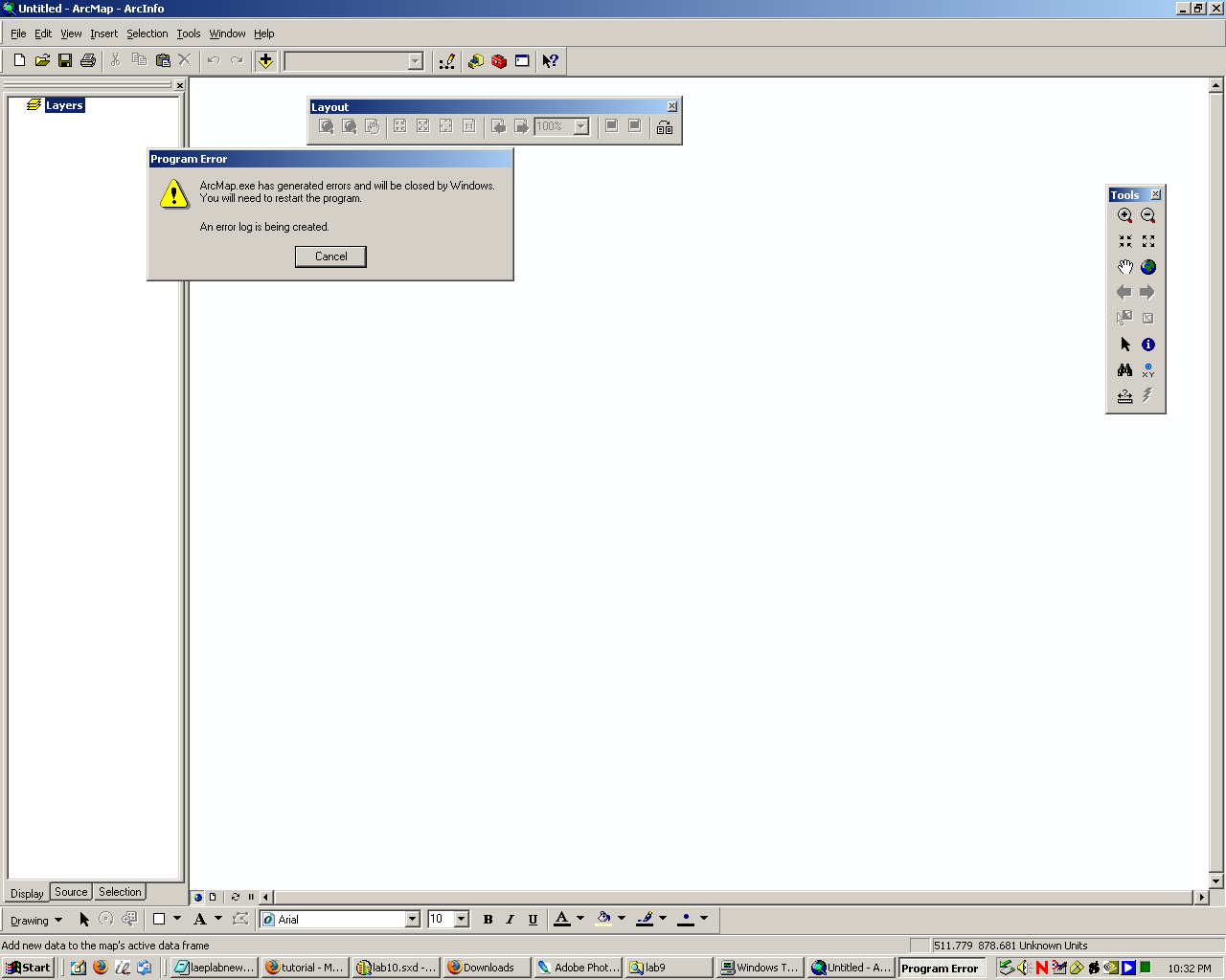 ArcMap generating errors