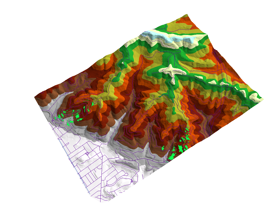 Suitable sites with western aspect and view of the bay in 3D