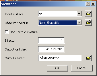 Viewshed dialog