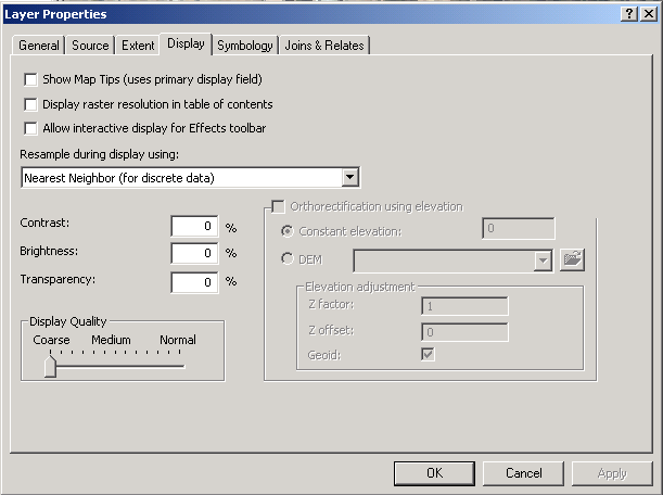 Display settings