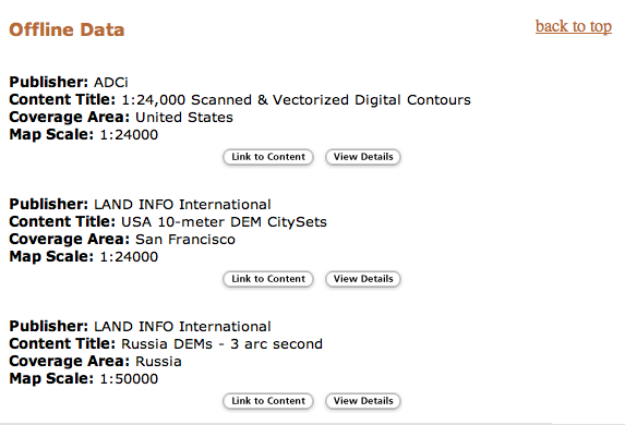 Offline section of GN search result