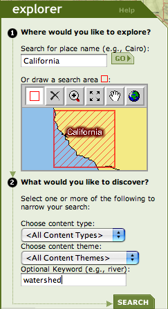 Geography network search query