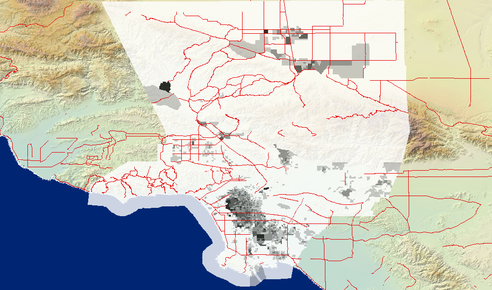 Population of BLACKs normalized as percentage of total