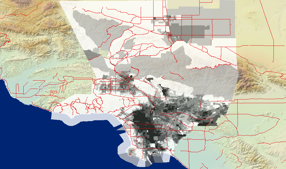 Population of WHITEs normalized with POP2000