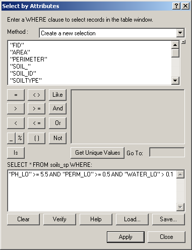 Soils select query