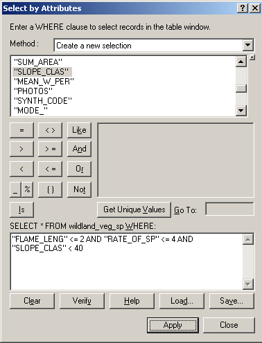 Vegetation layer query