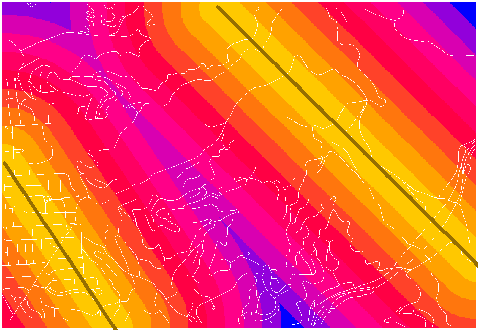 Faults distance map